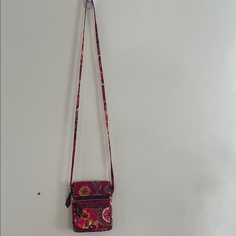 Vera Bradley Carnaby Mini Hipster Crossbody Bag Pink Orange Travel Everyday